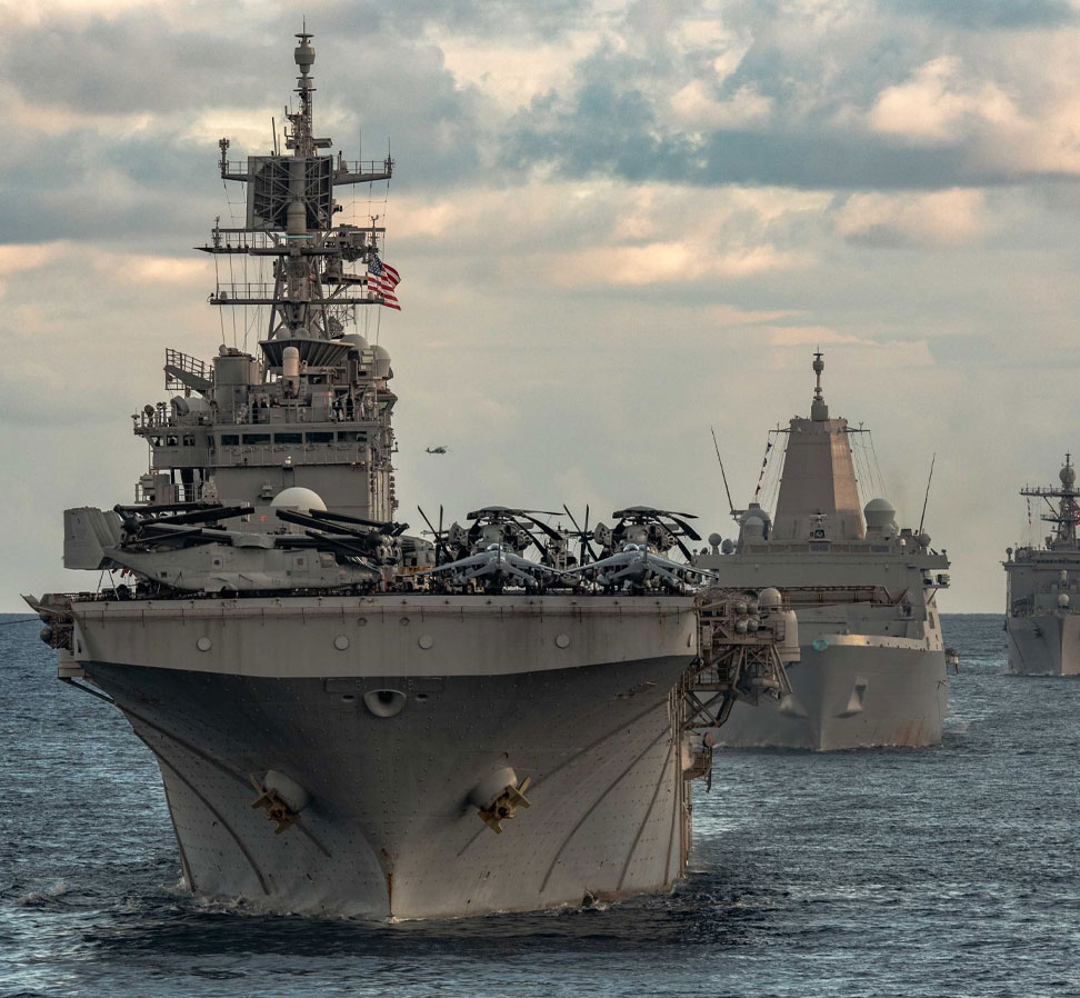 USS Gerald R. Ford and Navy escort ships at sea